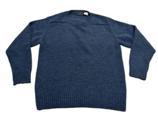 Vintage Uomo Italia Sweater Fit Men Large Wool Blend 27  Blue Made Italy SPOTS