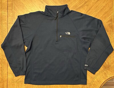 Vintage North Face Pullover Mens Small Navy Blue Ultra Wick 1/4 Zip Soft Shell
