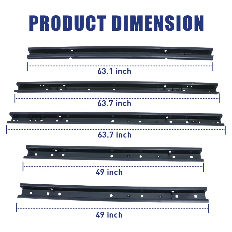 Rieles de soporte de piso de cama de 8 pies para Chevy Silverado/GMC Sierra 1500/2500/HD 99-07 Foto 2 de 4