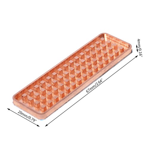 Copper NVME NGFF M.2 Heatsink 2280 SSD Metal Sheet Thermal Cooling Fan Heatsink - Picture 15 of 15