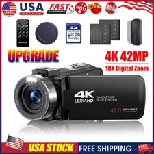 4K 42MP Video Camera Camcorder Recorder 18X Digital Zoom Vlogging YouTube Cam US