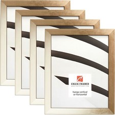 Craig Frames Alloy Modern Gold, 0.75 Gold Patina Solid Wood Picture Frame 4-Pack