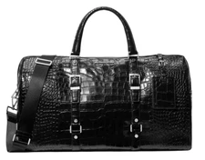 Michael Kors Bedford Travel Extra-Large Crocodile Embossed Leather Weekender Bag