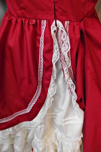 NEW TAGS Body Line Womens Princess Victorian Dress Red White Ruffles Peplum - Picture 11 of 15
