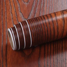 Cherry Wood Contact Paper for Cabinets Desk Table Top Peel and Stick Cabinet Cov