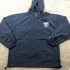 Vanderbilt Commodores Jacket Mens Large Blue Anorak Spell Out Windbreaker Hooded