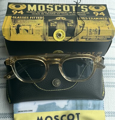 New Gift Set - Moscot Momza Cinnamon Crystal + Blue Grey Polarized