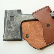 Blade hatchet axe waist bag scabbard sheath cow leather customize brown W117