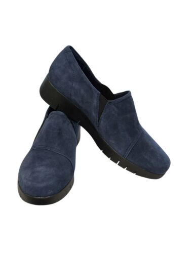 Clarks Artisan Suede Leather Daelyn Monarch Slip-on Shoe Women's 7M Navy NEW