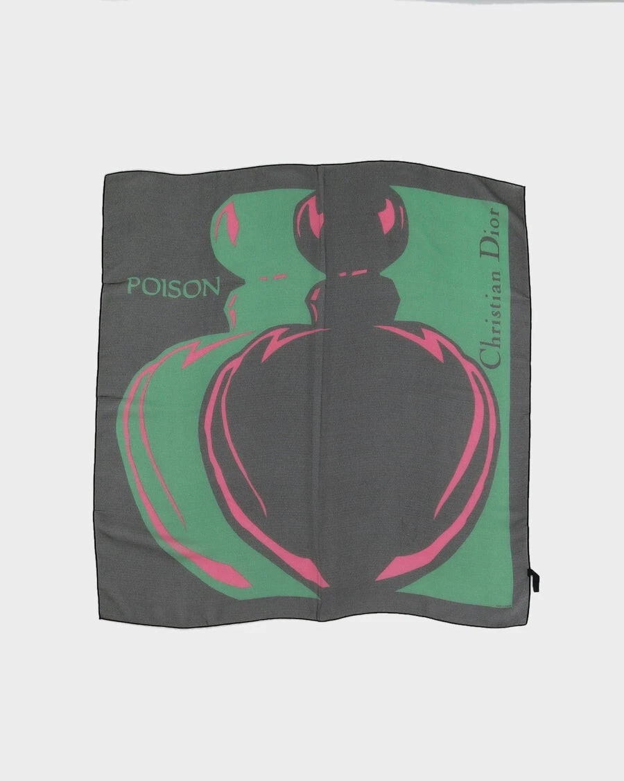Authentique Vintage Rare Christian Dior Foulard Poisonné Magnifique