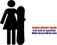 Vinyl Decal Sticker - Girl Snowboard Car Car Truck Bumper Window JDM Fun 7"