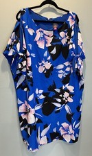 Vince Camuto Blue Floral Shift Dress Sz 16W $148 Value