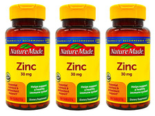 Nature Made Zinc, 30mg Dietary Supplement - 3 Pack of 100 Tablets