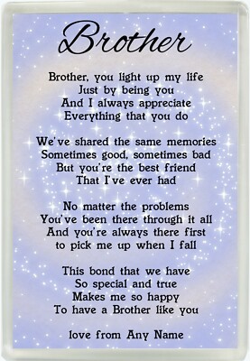 Happy Birthday Brother Poems Personalised Brother Poem Jumbo Fridge Magnet Ideal Happy Birthday Gift  M178 | Ebay