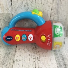 Vtg VTech Spin and Learn COLOR FLASHLIGHT Sounds Lights Learning Red