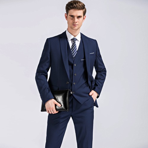 Mens One Button 3pcs Suits Wedding Groom Business Coats Vests Pants Formal Dress - Picture 8 of 46