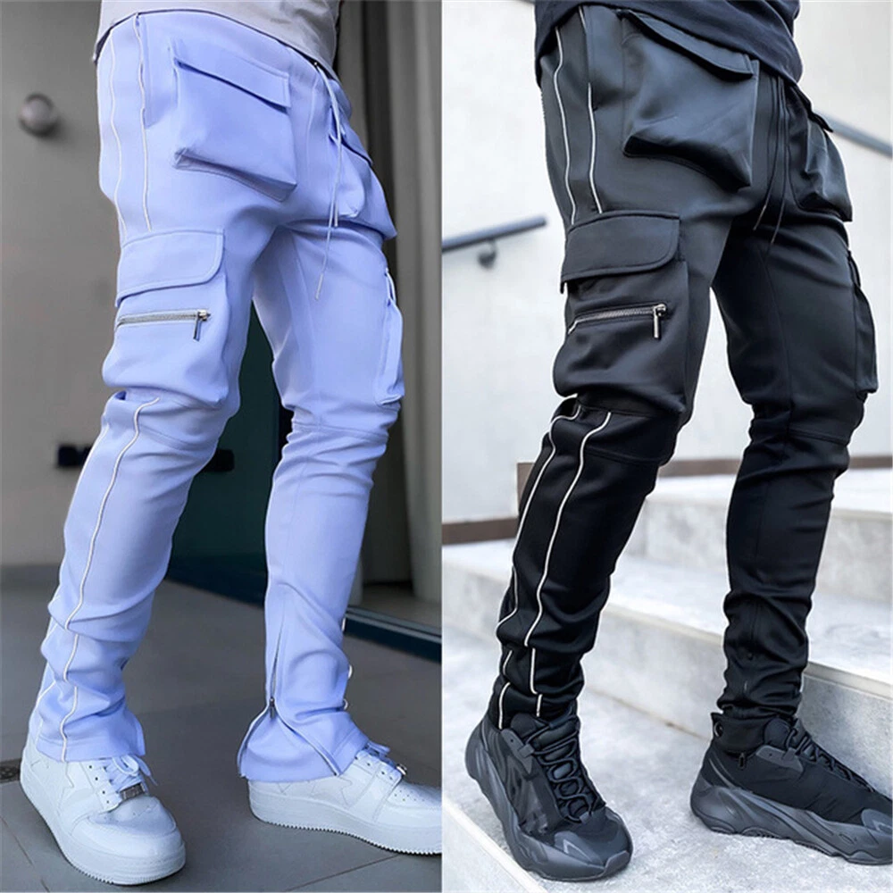 Mens Cargo Pants Sweatpants Joggers Casual Training Baggy Reflective Trousers
Opens in a new window