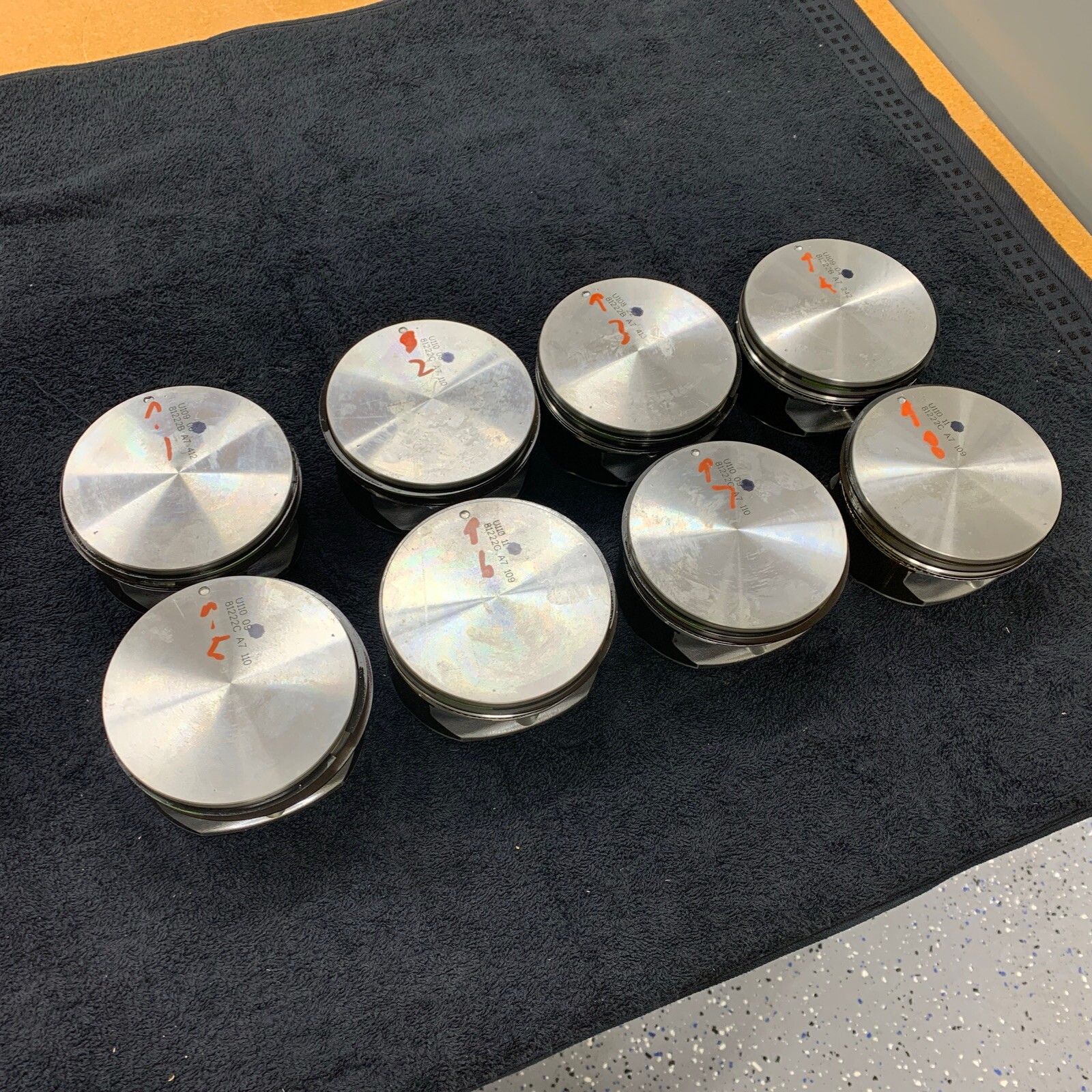 GM OEM Hypereutectic Flat Top Pistons Set/8+RINGS Factory Oem Chevy 6