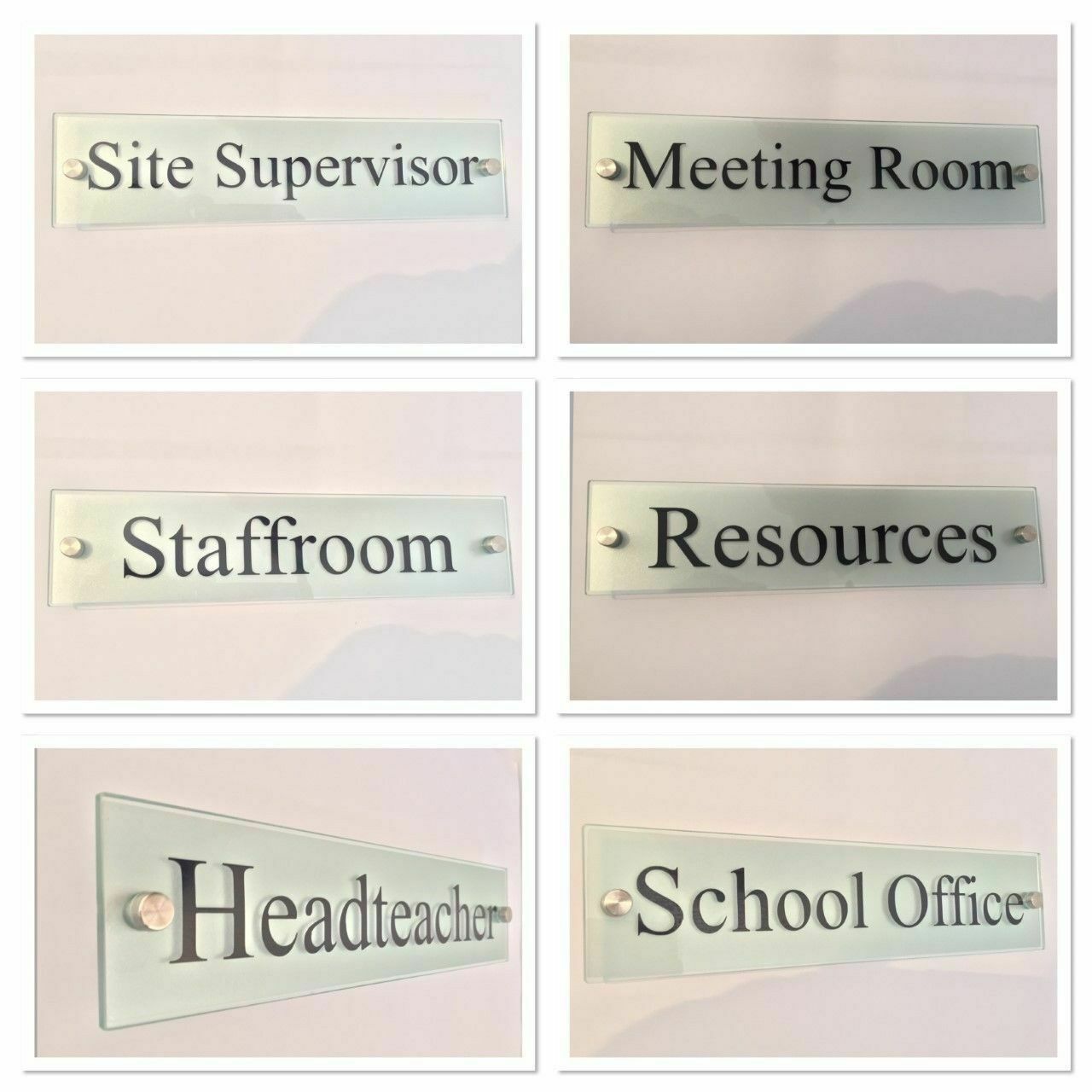 School Signs - Business signs - Modern Glass Acrylic Plaques - Office Door Signs