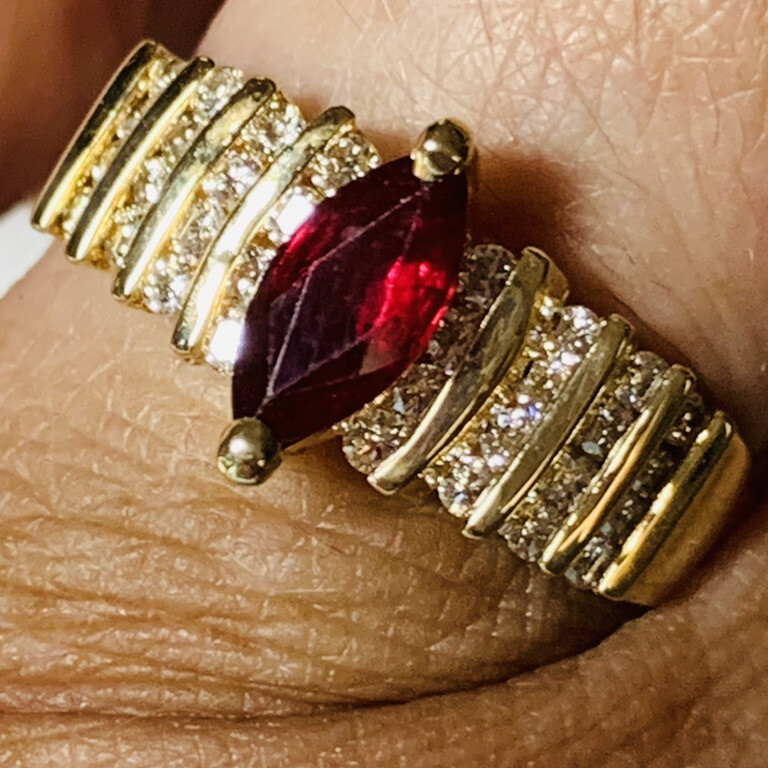 14k Ruby Diamond Ring size 8.5 Ruby .65 ct~Diamon… - image 11