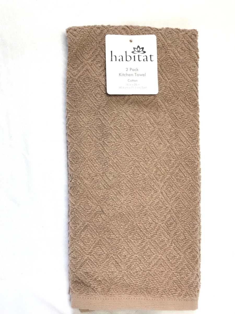 HABITAT 2 PACK KITCHEN TOWELS BROWN 16 X 26 NIP