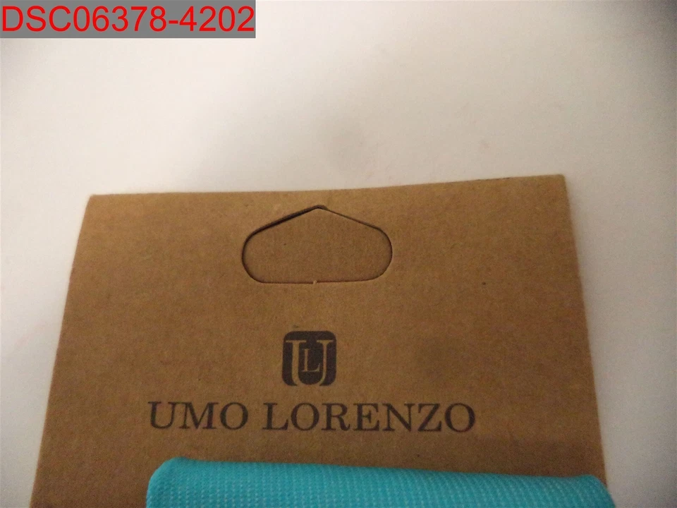 Новый с Ярлыками - Umo Lorenzo бирюзовый дуэт галстуки и носовой платок комплект, обычный размер 400382721263 - Изображение 3 из 4
