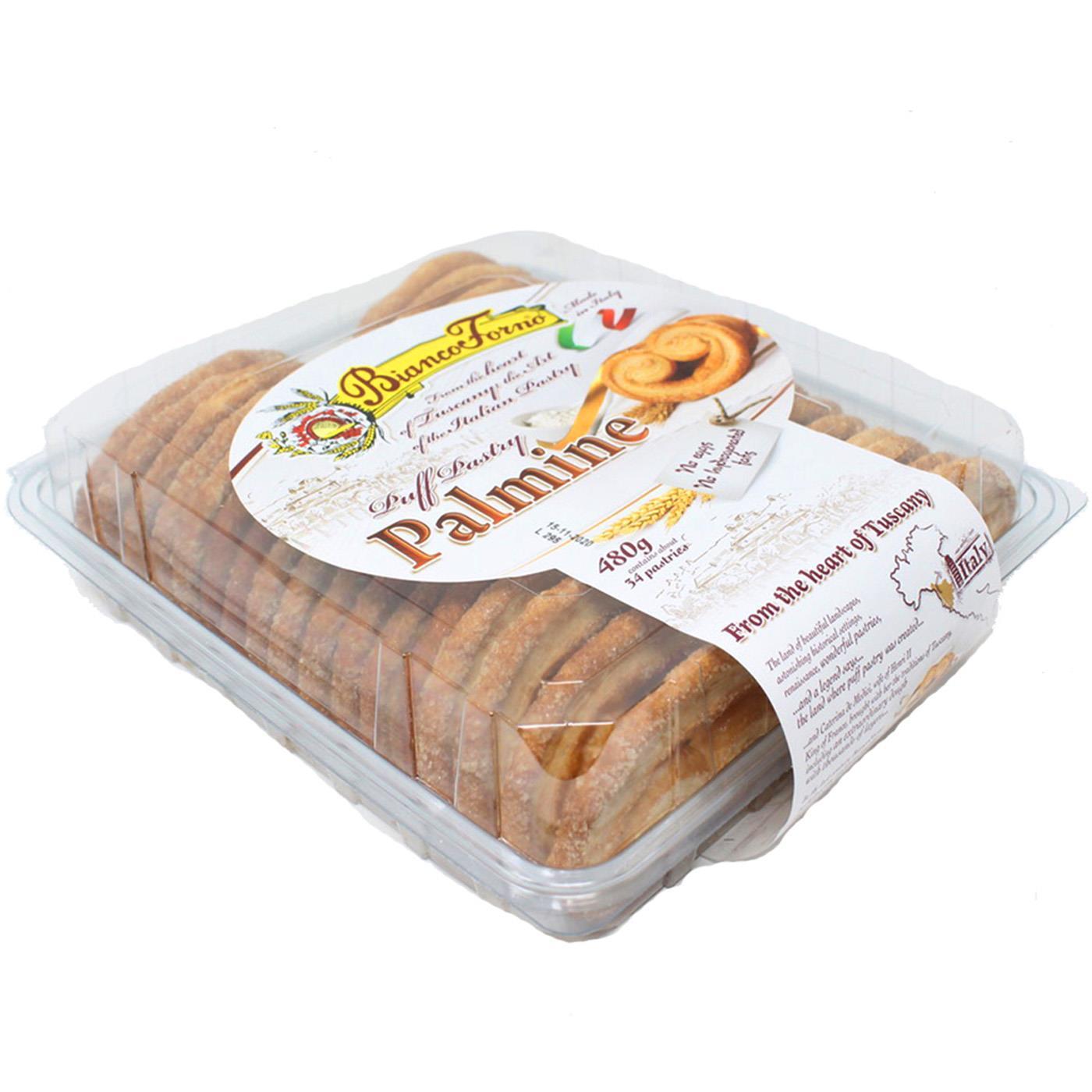 Biancoforno Puff Pastry Palmine Italian Tuscany Baked Crispy 34Pastrie Pack 480g