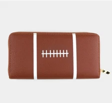 Football Lover Gift Ideas New Womens Brown Zip Around Wallet