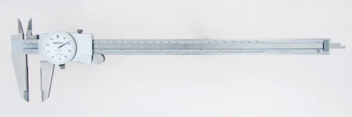 Mitutoyo 505-748CERT Dial Caliper with Carbide OD/ID Jaws, 0-12" Range, .001"