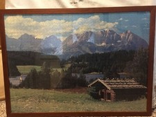 Quadro Cornice con Puzzle Baita Vintage 90x65