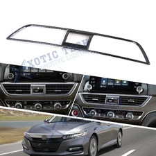Carbon Fiber Style Center Console Dashboard AC Air Outlet Trim For Honda Accord