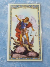 St Michael Archangel~Laminated Holy card~Choice of prayer