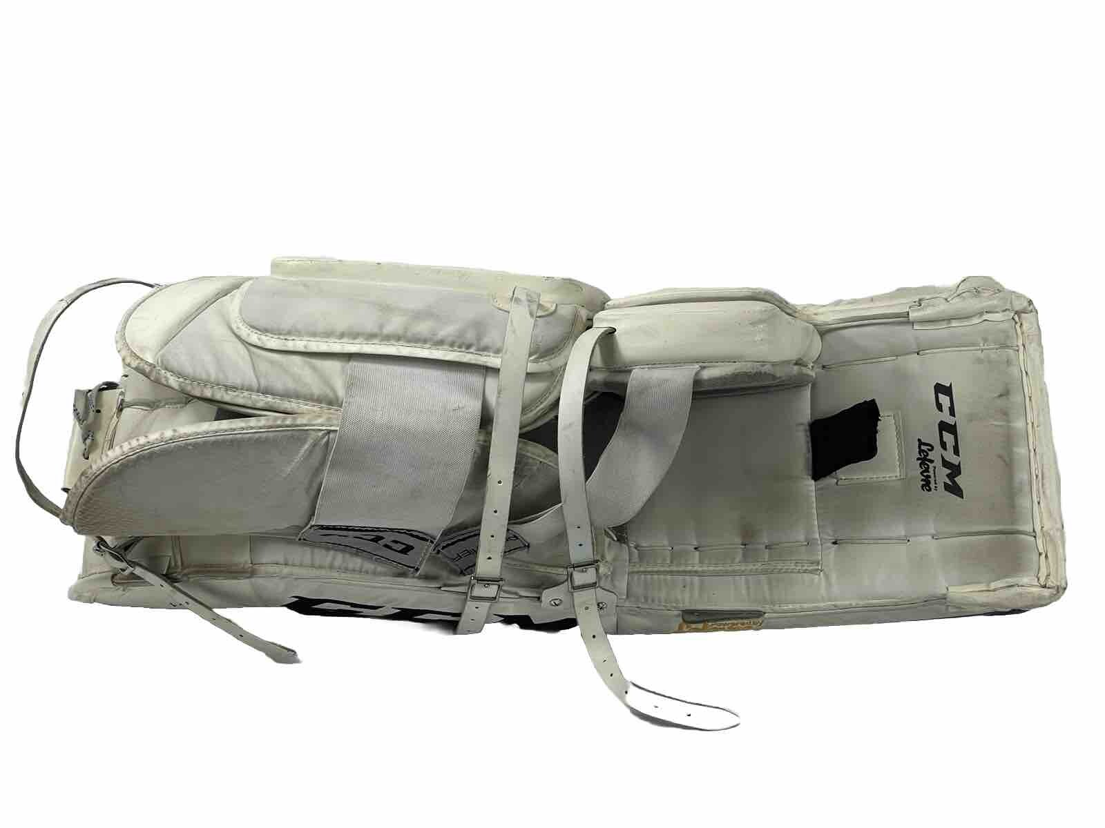 CCM 32+1 Lefevre Premier R1.9 Goalie Leg Pad Pant Leg with Straps GUC Yellow