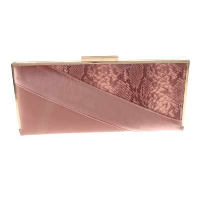 Gold Tone Hardware Frame LeatherettePocket Clutch Evening Bag BZY095-PNK
