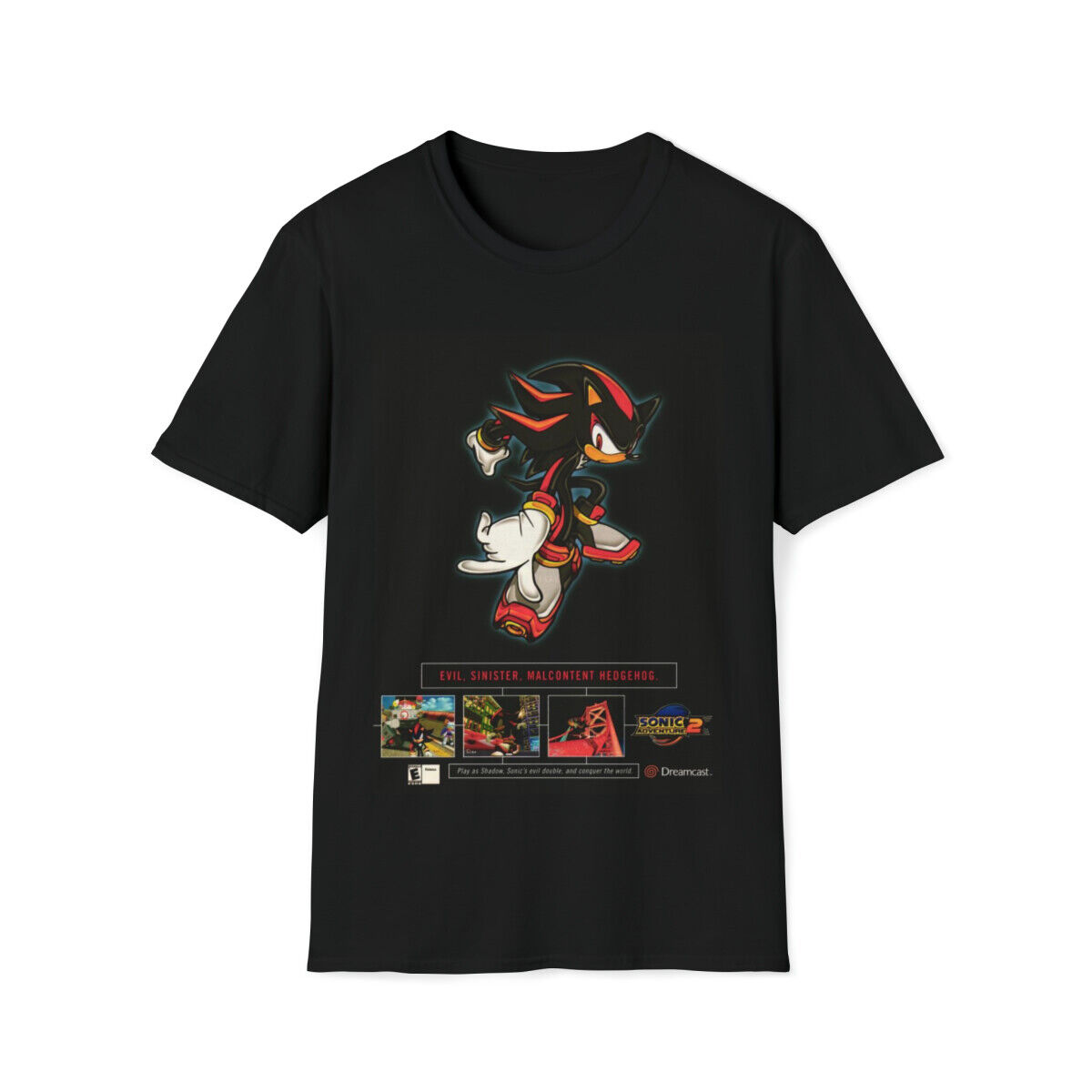 Shadow The Hedgehog Sonic Adventure 2 Y2K Magazine Ad Retro Edgy Unisex  T-Shirt