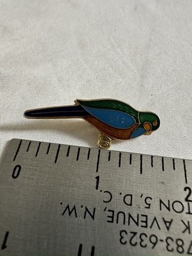 Sydney 03 Enamel Bird Brooch Pin Signed Patrick Gold Tone W5 - Picture 7 of 7