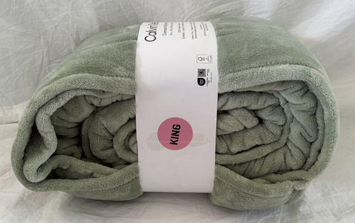 Calvin Klein Oversized Solid Sage Ultra Soft Plush King Blanket NIP - Picture 5 of 12