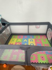 HyperEden 180x150cm Large Playpen for Babies and Toddlers Grey Indoor Outdoor