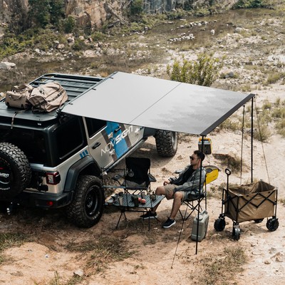 NOVSIGHT 6.6x9.8ft Carside Awning Truck Rooftop Tent Sunshade Outdoor Camping