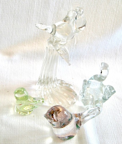 VIDRIO TRANSPARENTE SOPLADO A MANO Estatuillas de Pájaro Pesas de Papel Lovebird Ganso Cisne Wedgwood - Imagen 6 de 11