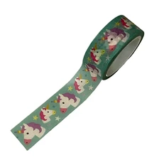5 Meters Unicorn Star Washi Craft Decorative Tape Green Adhesive 15mm Wide