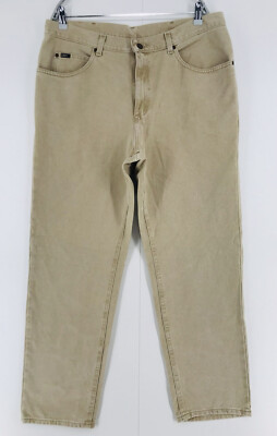 Vintage Lee Beige Regular Straight Fit Jeans Größe W38 L32