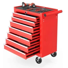 Rolling Red Mobile 7 Drawer Tool Chest Workbench Tool Storage Cabinet Tools Cart