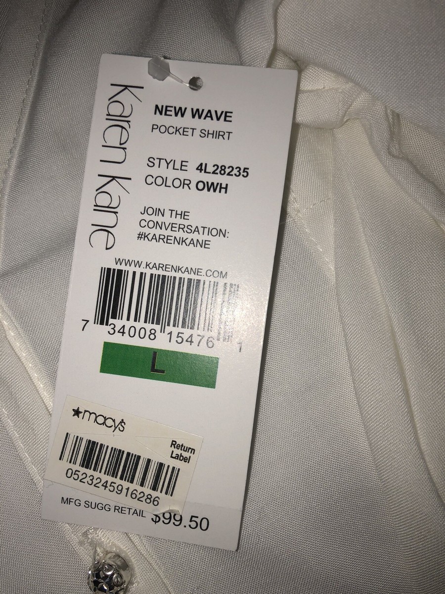 Chemise boutonnée ornée Karen Kane blanc cassé