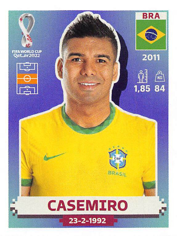 Casemiro BRA10 Brazil 2022 Panini World Cup Base Card Qatar Sticker