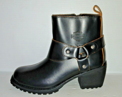 Harley-Davidson Women's Lalanne Black Motorcycle Harness Biker Boots Size 7 NEW