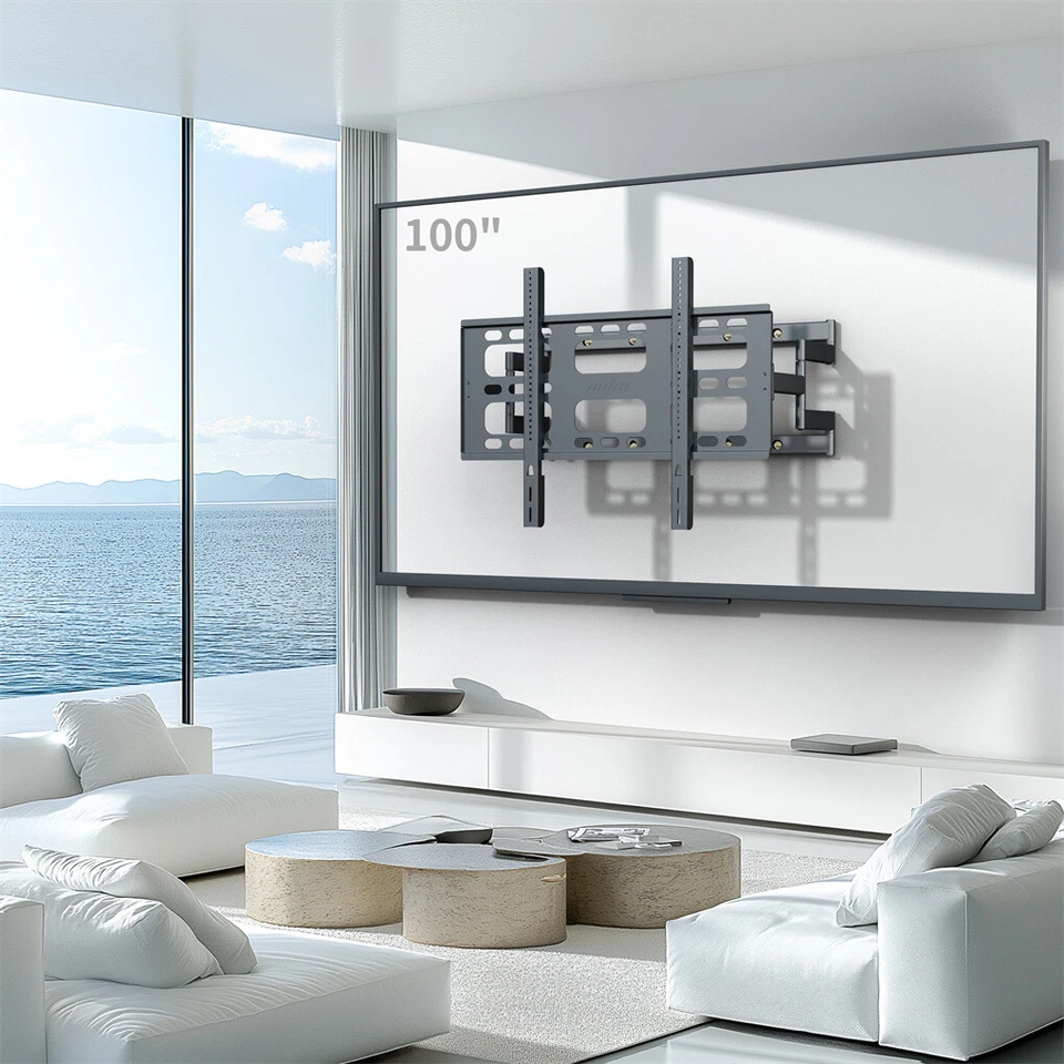 XL Full Motion TV Wall Mount for 40-100" TV Bracket Dual Swivel Articulating Arm - Image 3 of 4