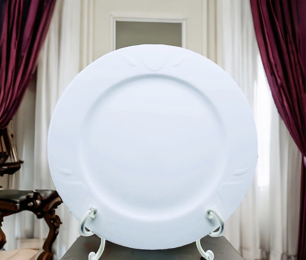 Homer Laughlin UNITY Ameriwhite Embossed Wave 12.25-Inch Restaurant Serving Platter