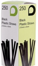 5000 Black Straws 210mm x 5mm Bendy Flexi Straws For Drinks At Parties Bars Pubs