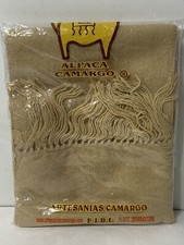 NEW Alpaca Camargo Scarf Authentic Stitched Logo, Brown